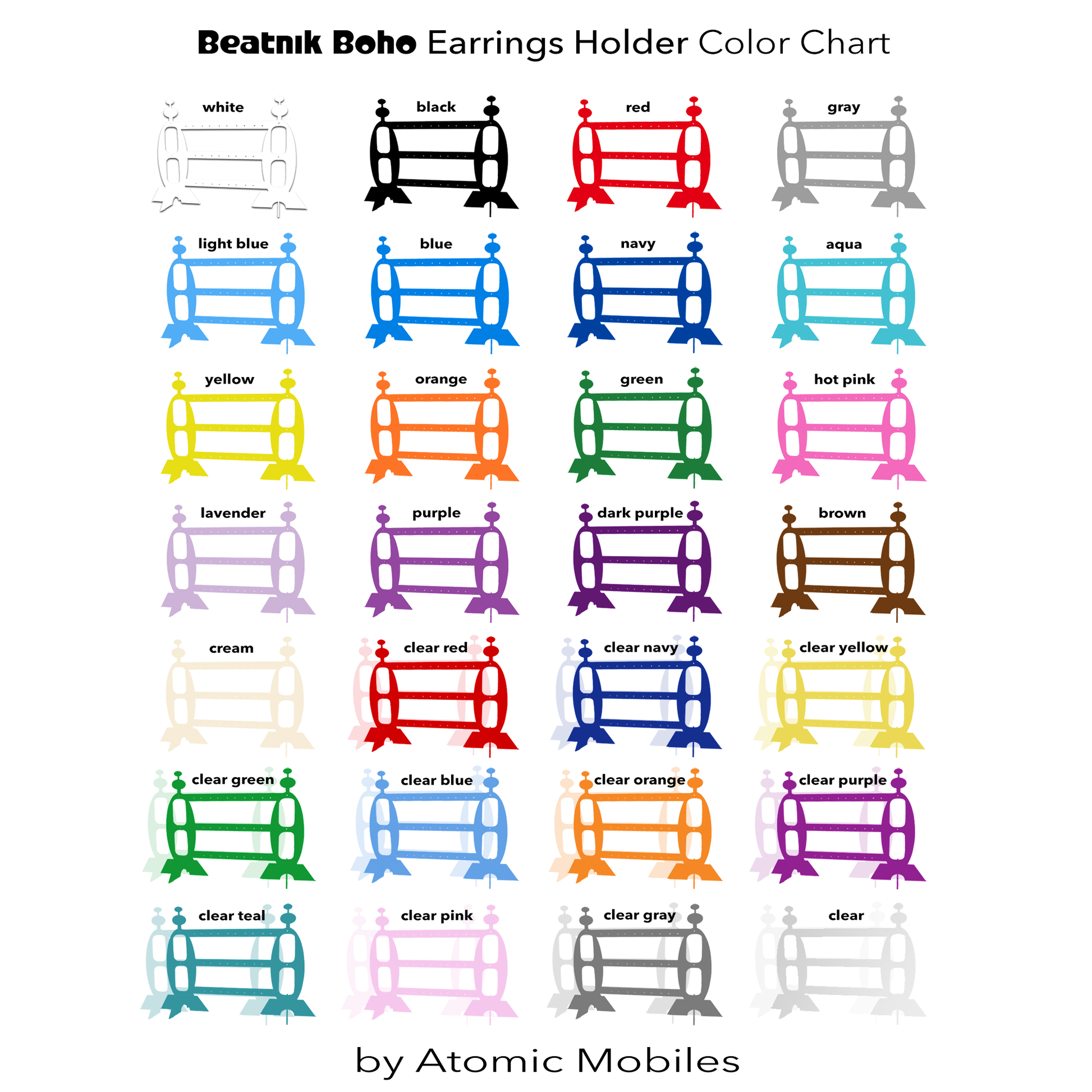 Beatnik Boho Earrings Stabile MODular Art Sculpture Atomic Mobiles