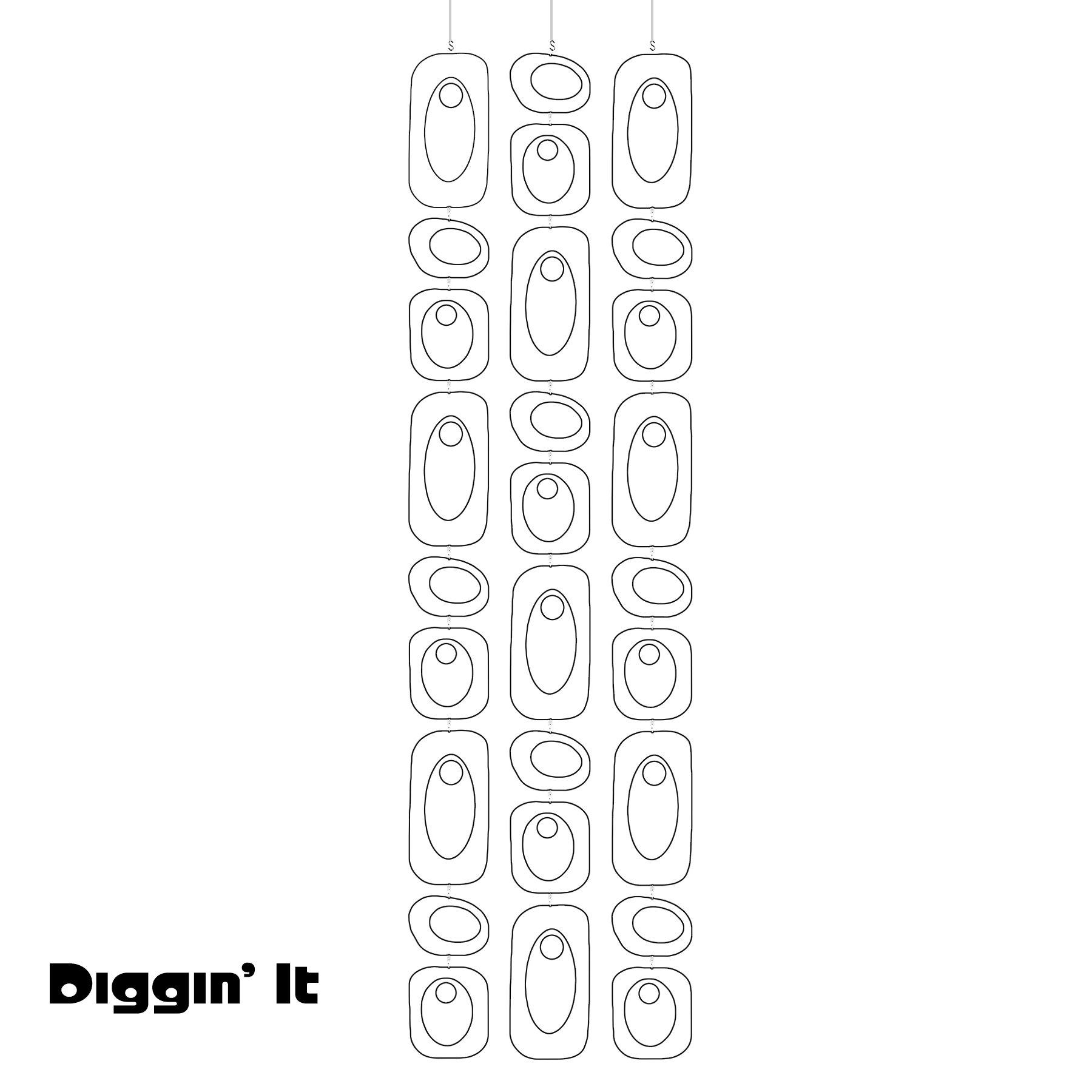DIGGIN IT White Beatnik Party Atomic Room Divider Screen DIY Kit by AtomicMobiles.com