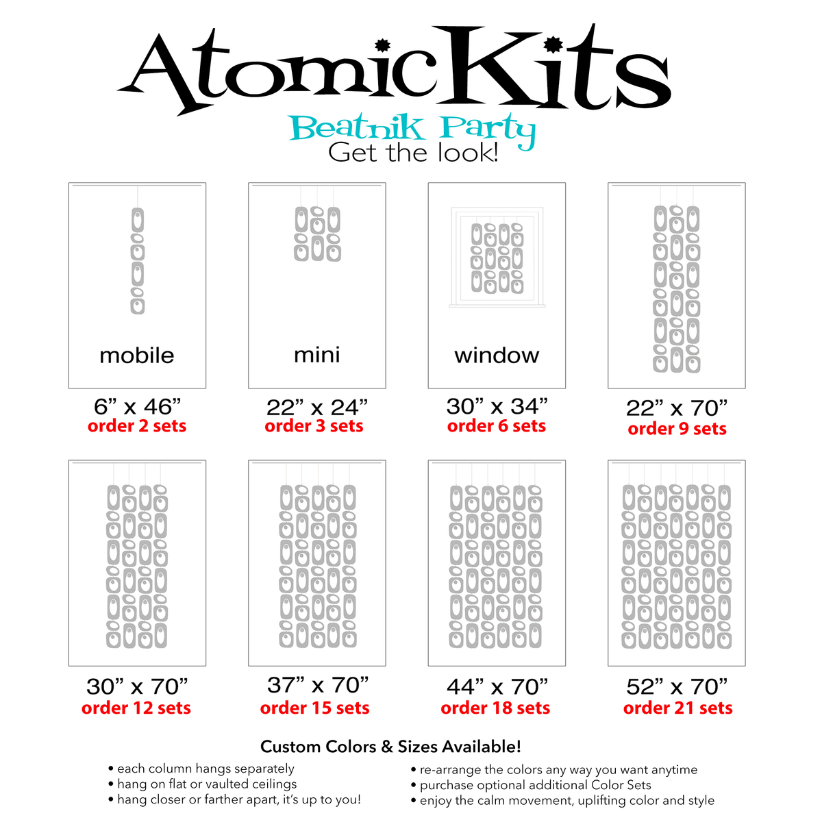 BEATNIK PARTY Atomic DIY Kits | Retro Mid Century Modern Room Dividers ...
