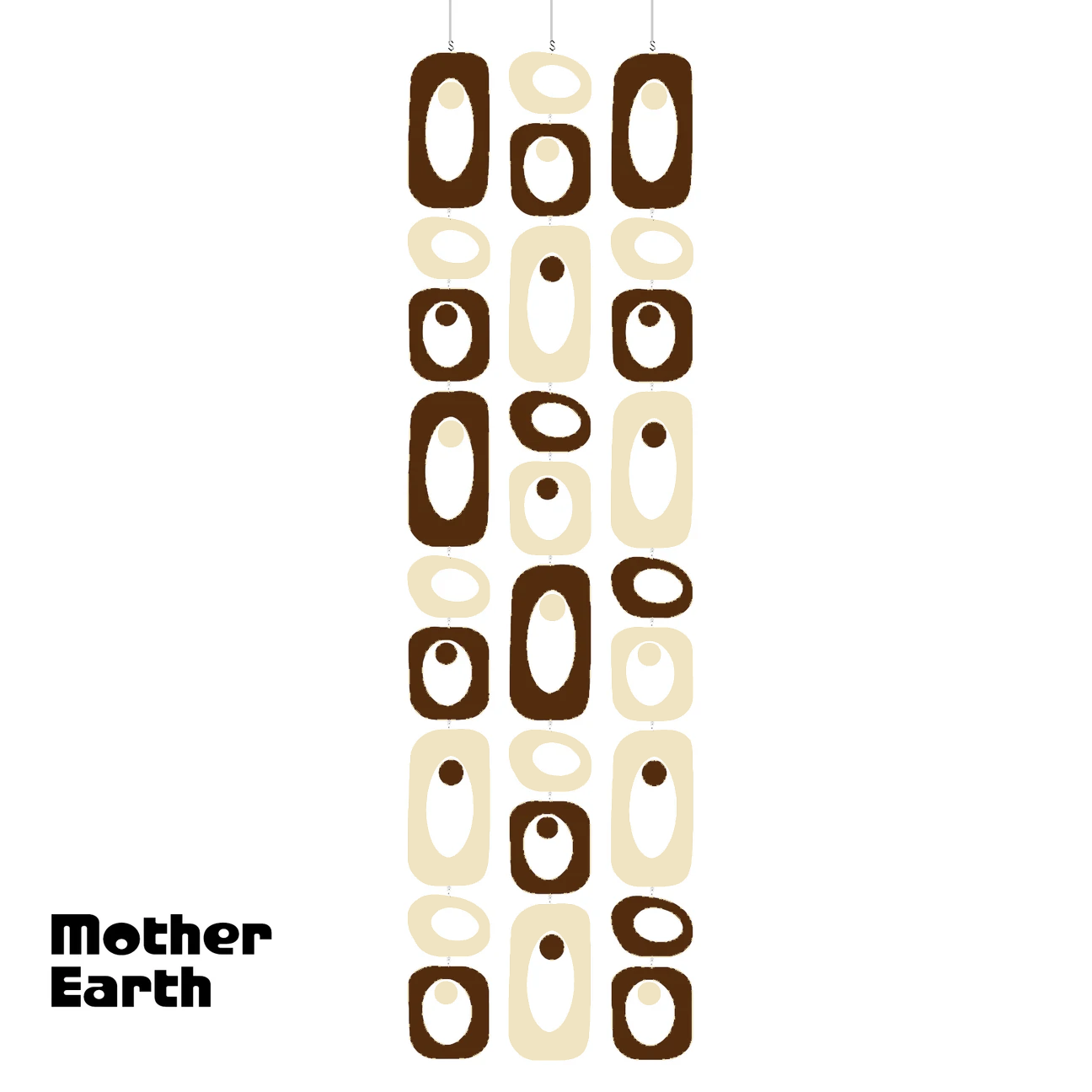 MOTHER EARTH Brown and Cream Beatnik Party Atomic Room Divider Screen DIY Kit by AtomicMobiles.com