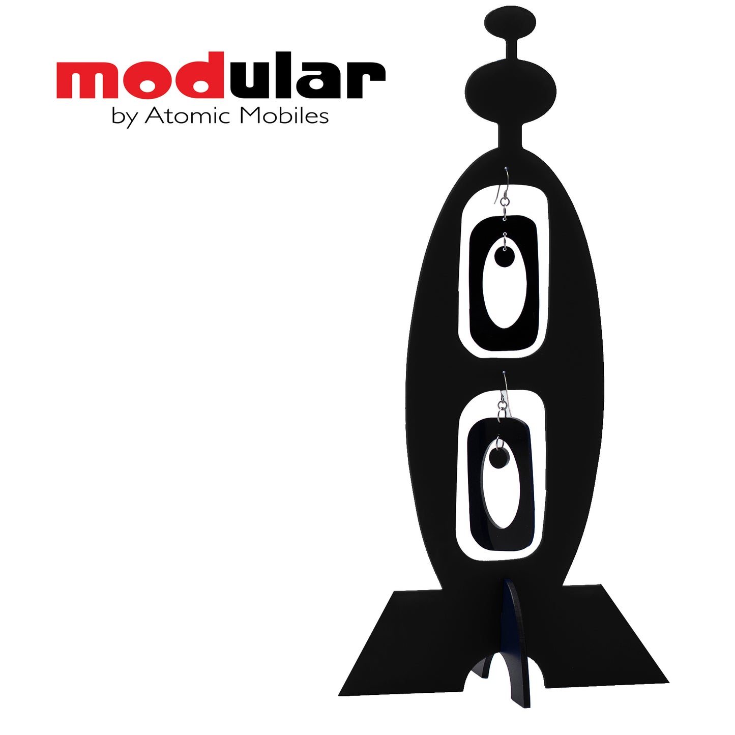 MODular Earrings + Stabile modern art sculpture in Black by AtomicMobiles.com