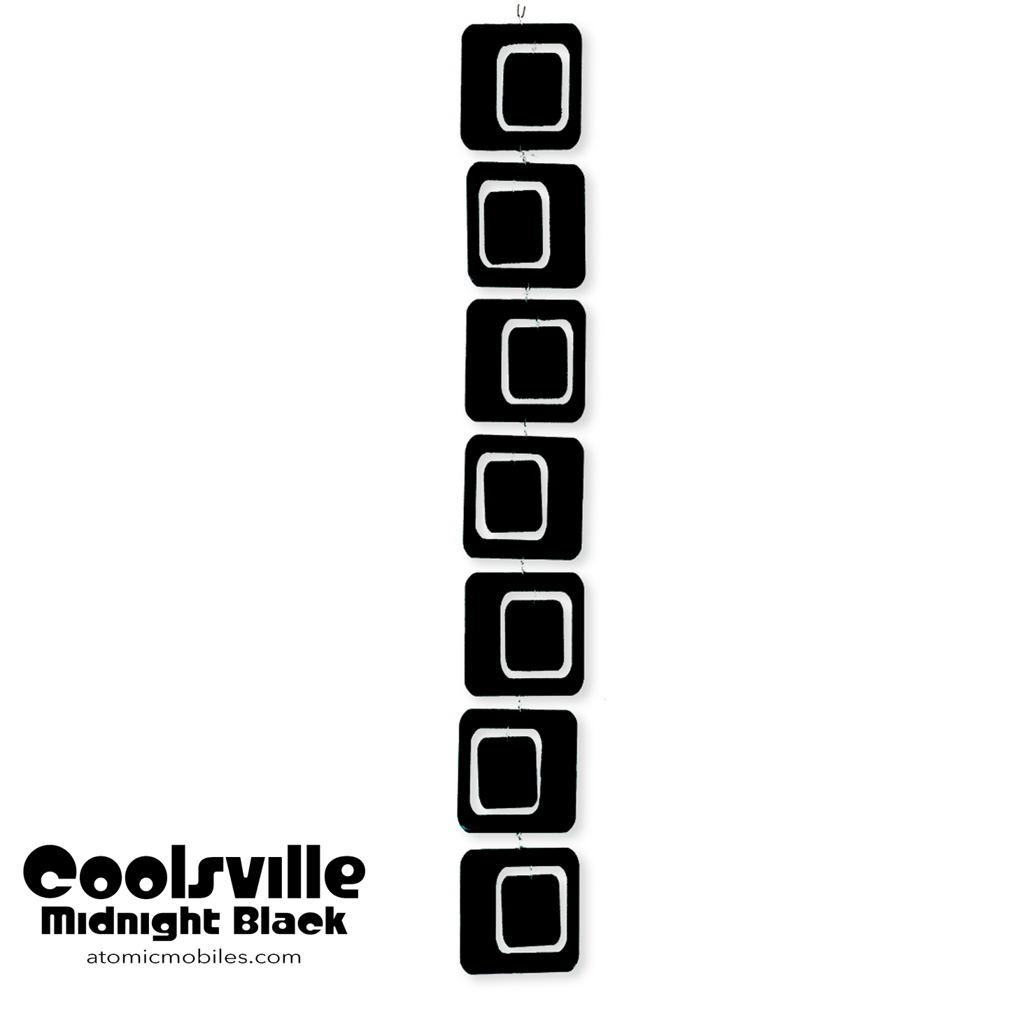 Coolsville kinetic vertical hanging art mobile in Modern Art in Black by AtomicMobiles.com