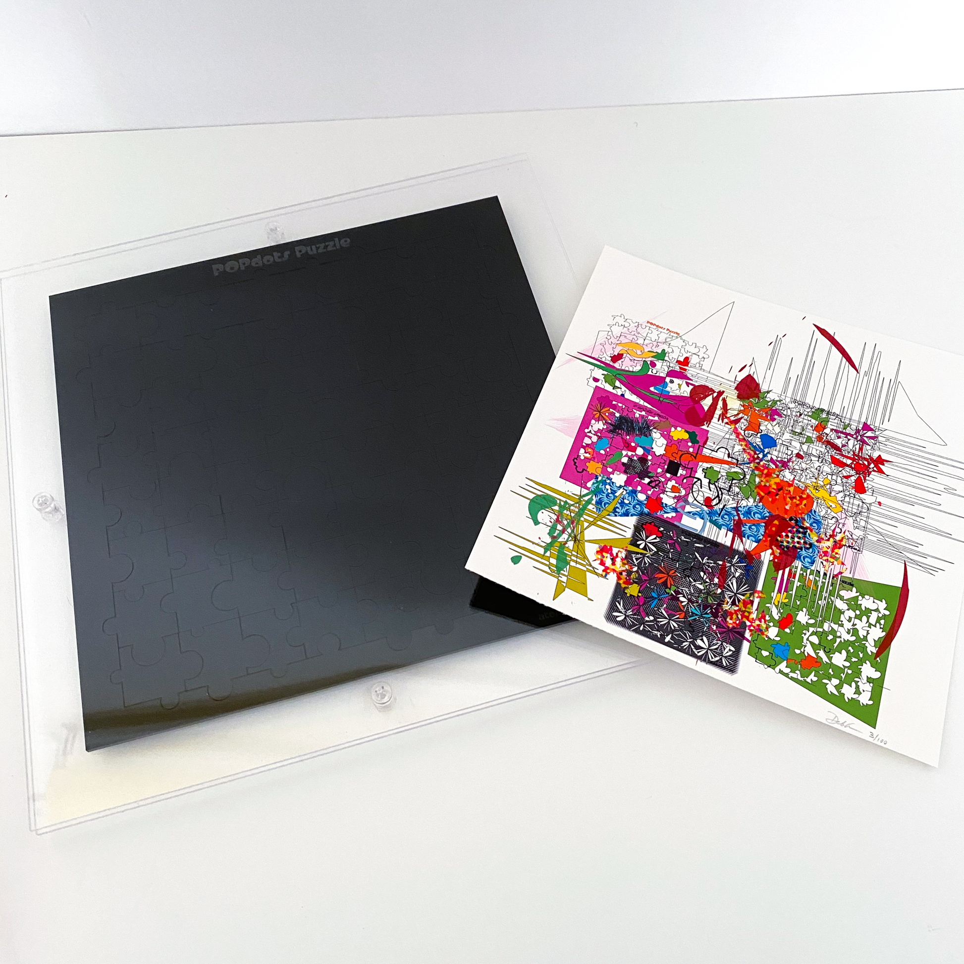 Black Jigsaw Puzzle with Art Print by AtomicMobiles.com