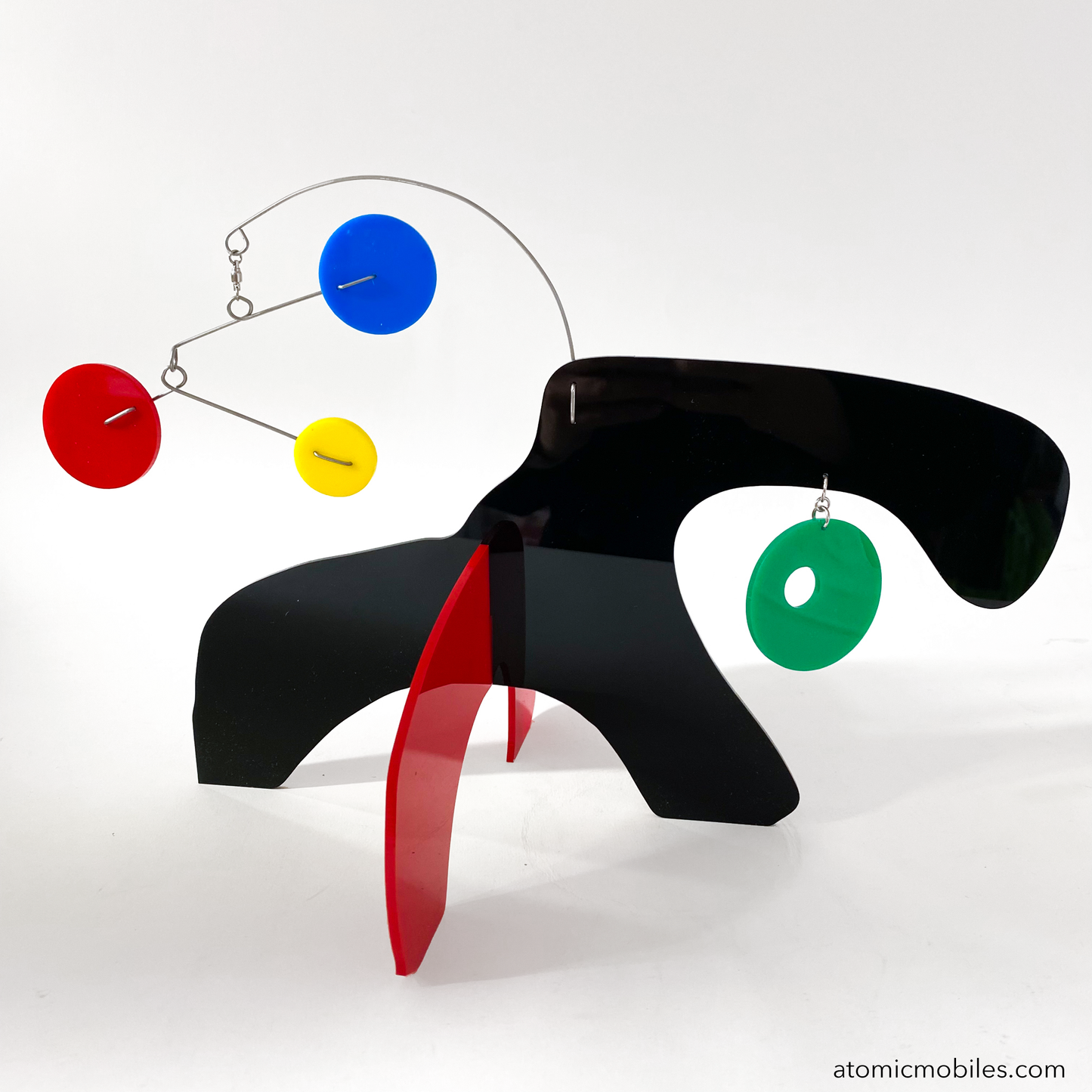 KinetiCats Collection Turtle in Black, Red, Green, Yellow, Blue - one of 12 Modern Cute Abstract Animal Art Sculpture Kinetic Stabiles inspired by Dada and mid century modern style art by AtomicMobiles.com