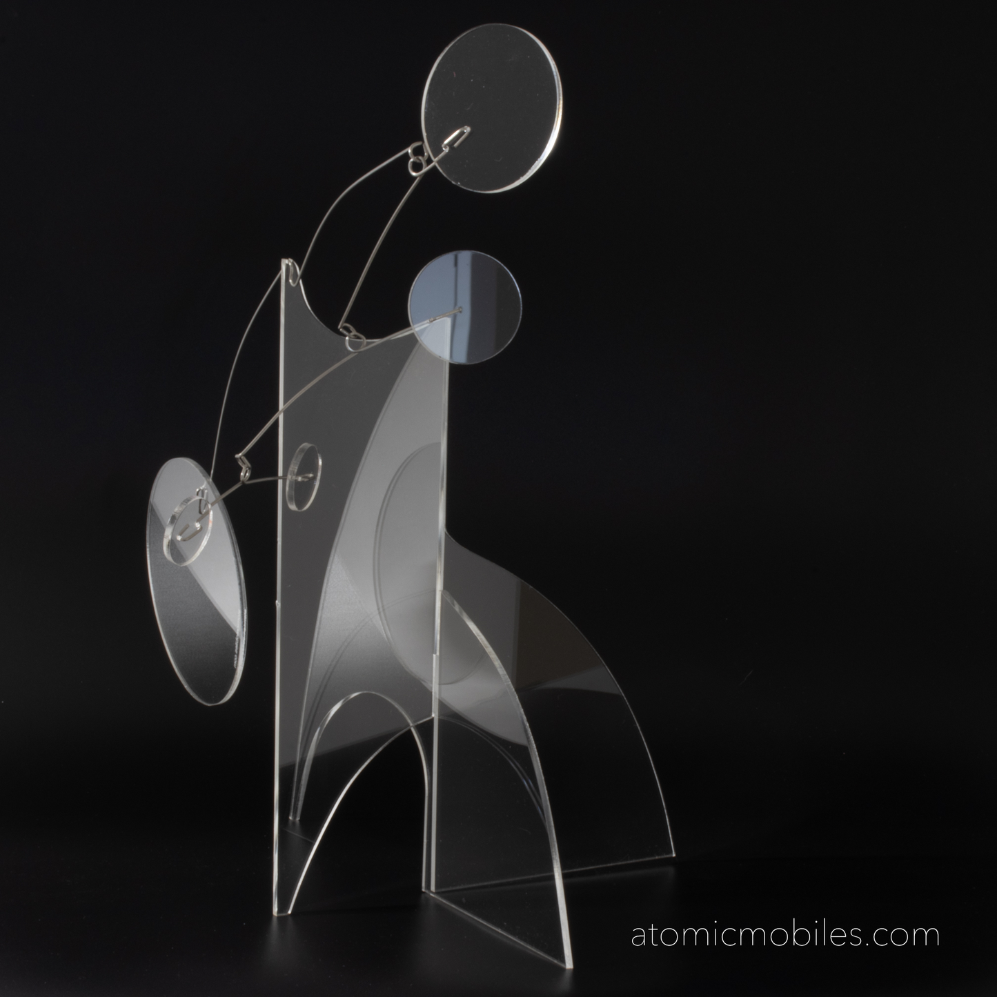 POPmod Clear Plexiglass Acrylic Moderne Art Stabile handmade in Los Angeles California by AtomicMobiles.com