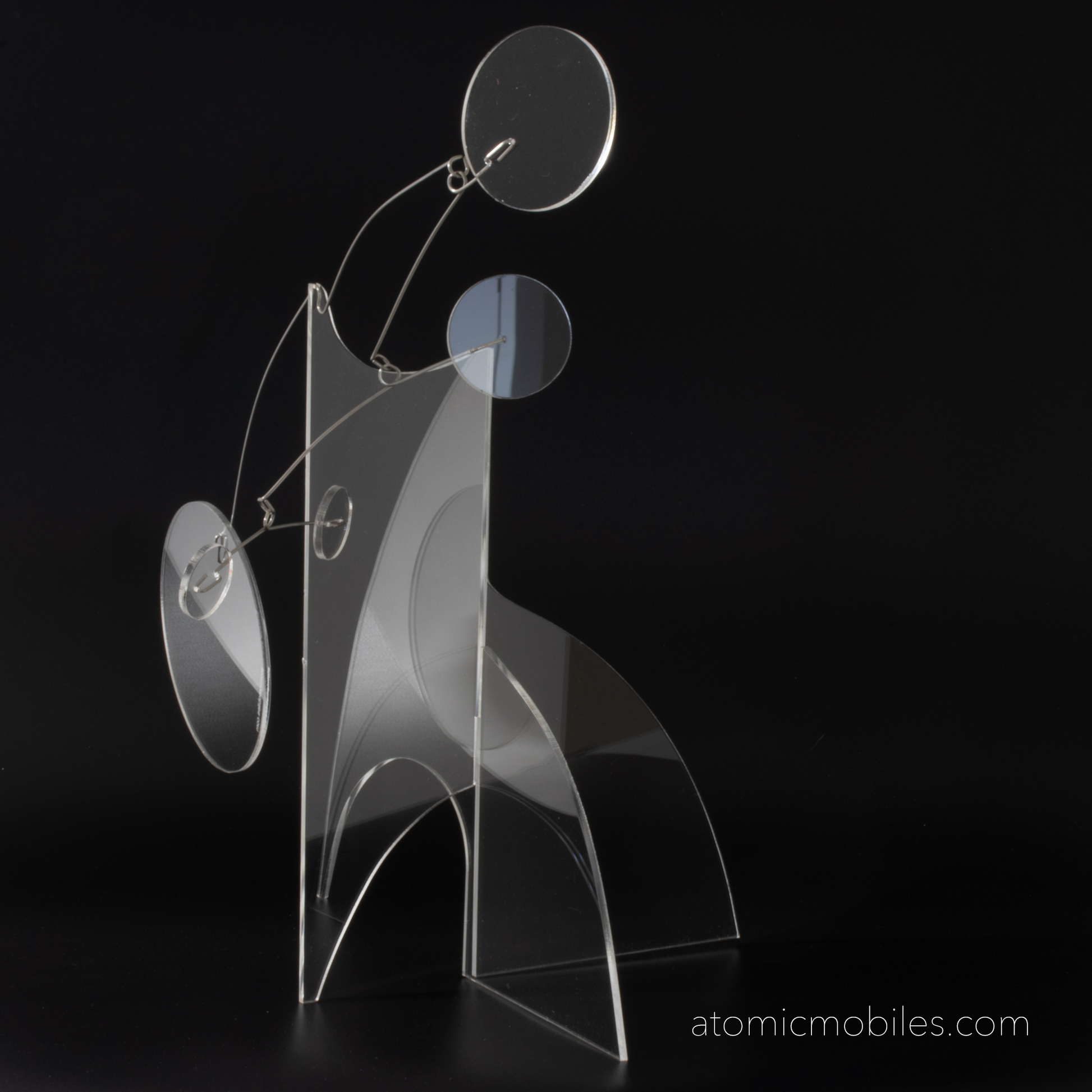 Beautiful Clear Moderne Art Stabile - mid century modern kinetic art in clear plexiglass acrylic by AtomicMobiles.com