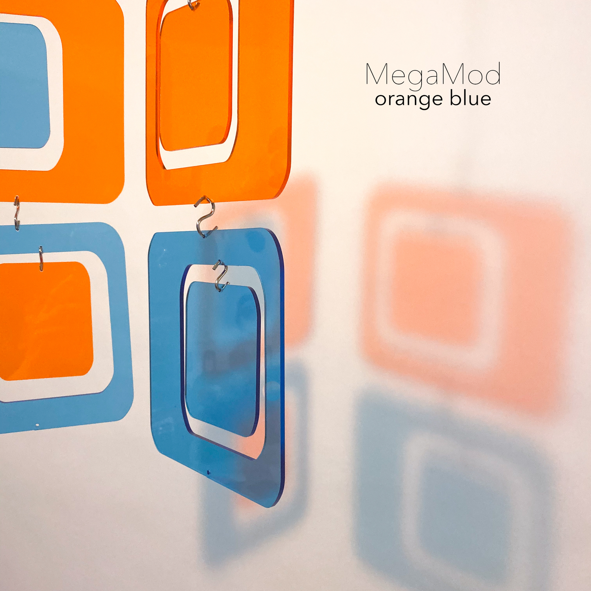 DIY Kits in Blue and Orange Coolsville Reflective Room Divider, Curtain, Partition, Wall Art, Mobile by AtomicMobiles.com