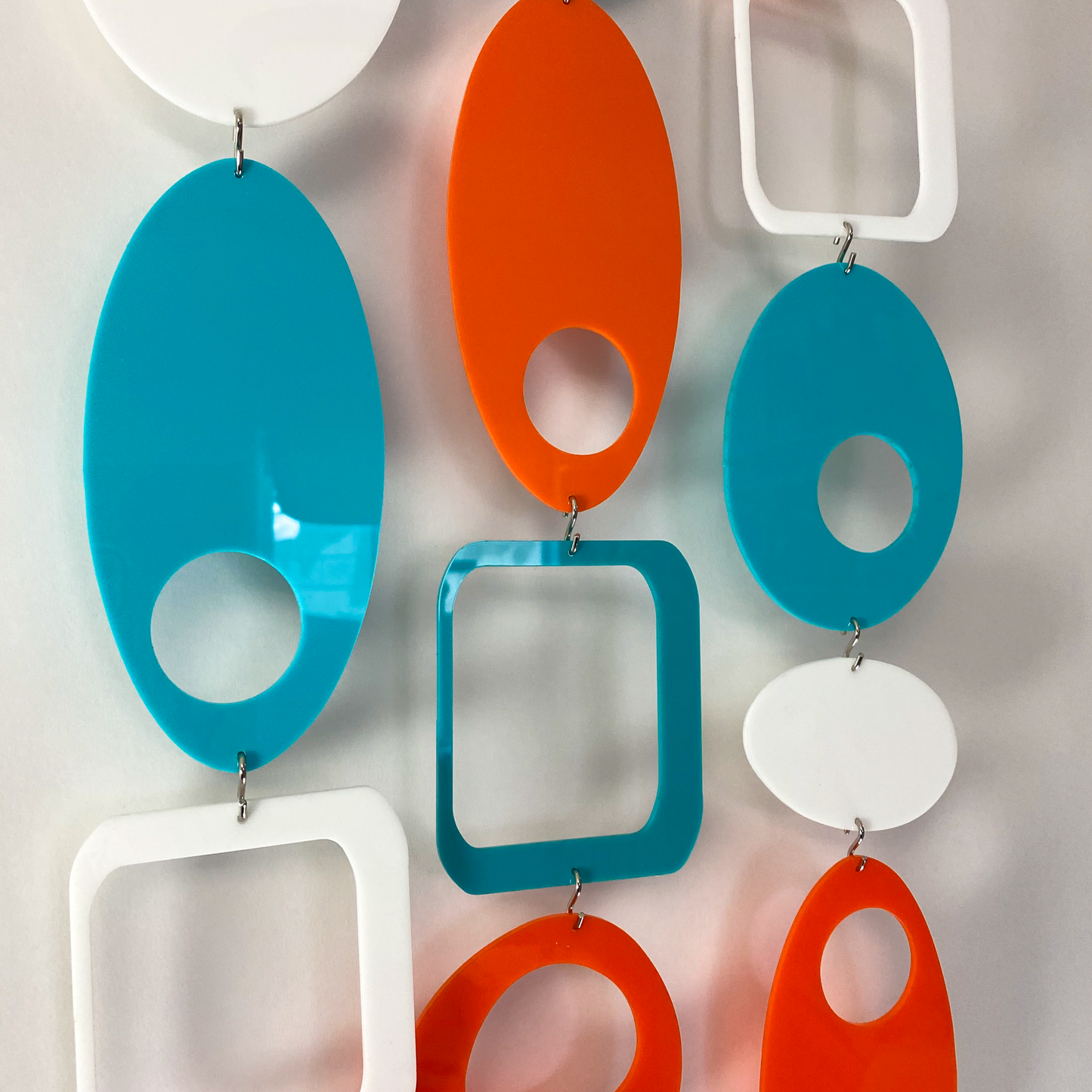 Acrylic Palm Springs Colors of Orange, Aqua, and White - DIY Kit to make room divider, window treatment, wall art, or mobile! by AtomicMobiles.com