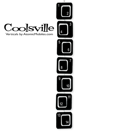 CUSTOM Coolsville Vertical Hanging Art Mobile - 1970s Retro Style - You Choose the Colors - Verticals by AtomicMobiles.com