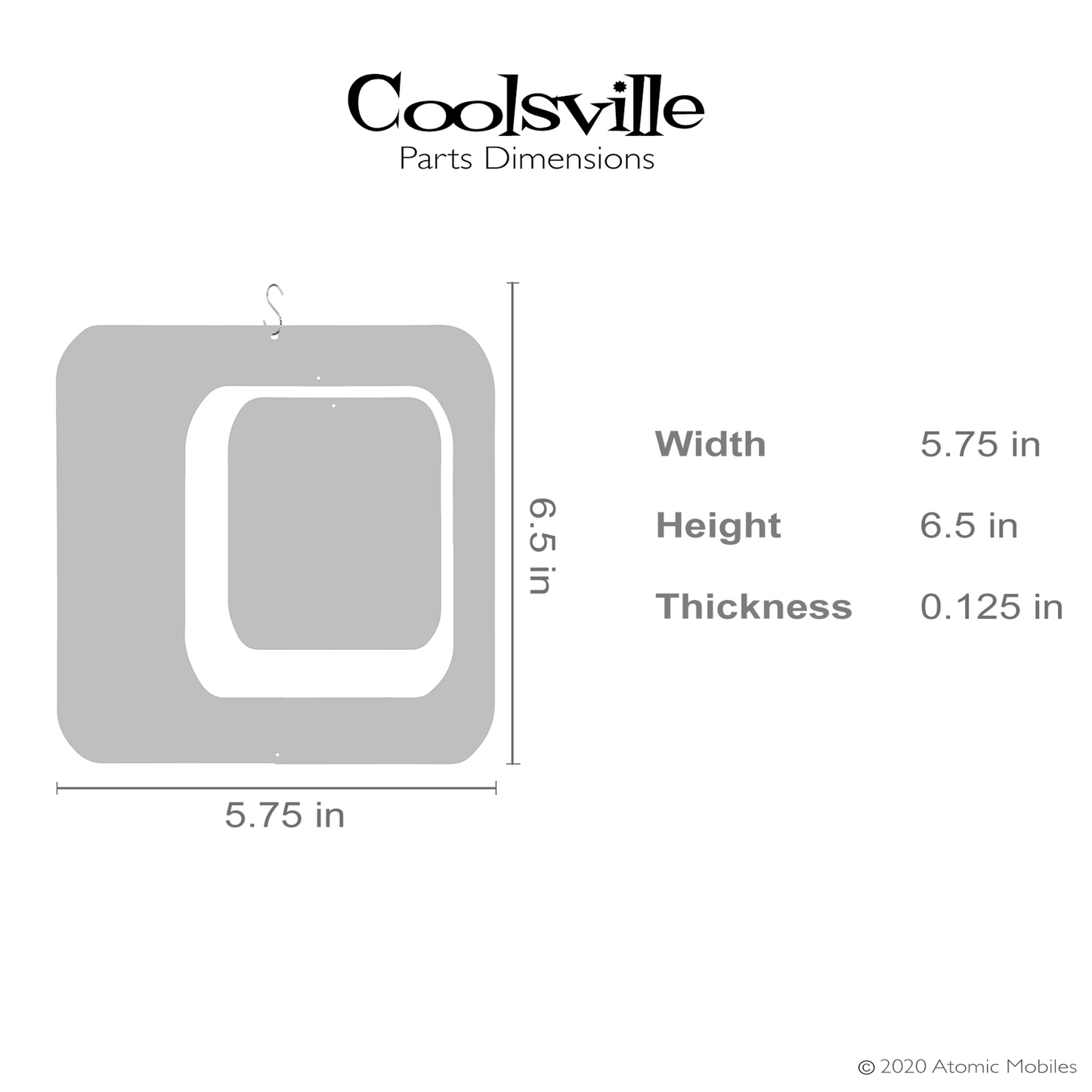 Dimentions of Coolsville DIY Kit to make LGBTQ+ Unity Wall Art, Mobile, Curtain, or Room Divider by AtomicMobiles.com