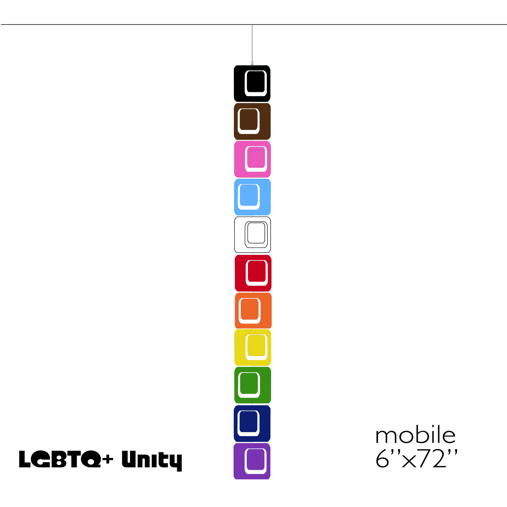 LGBTQ+ Unity Mobile Installation, Room Divider 6"x72" by AtomicMobiles.com - LOVE IS LOVE
