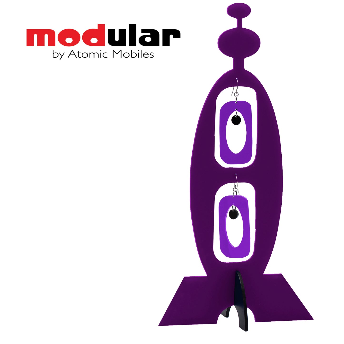 MODular Earrings + Stabile modern art sculpture in Purple by AtomicMobiles.com