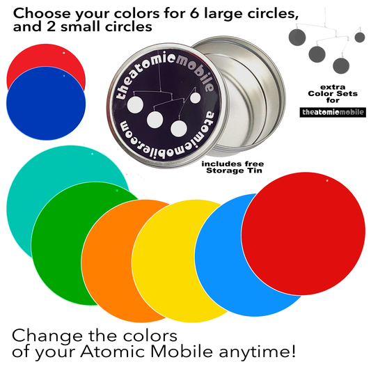Extra Color Sets for the Atomic Mobile - modular design hanging art mobiles with interchangeable color discs by AtomicMobiles.com