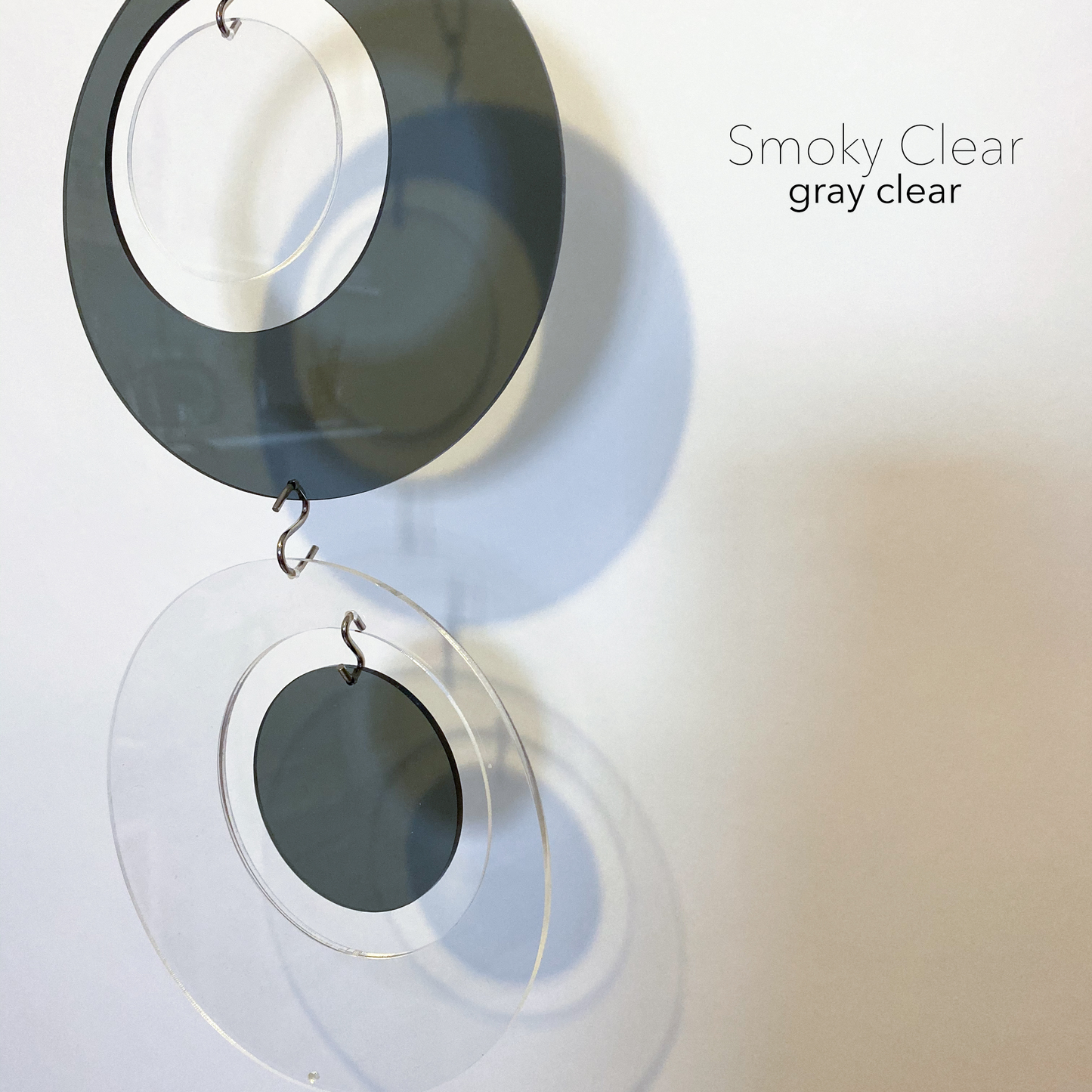 Groovy Smoky Gray Clear Acrylic DIY Kits - Smoky Gray and Clear colors - Room Divider, Partition, Wall Art, and Mobiles by AtomicMobiles.com