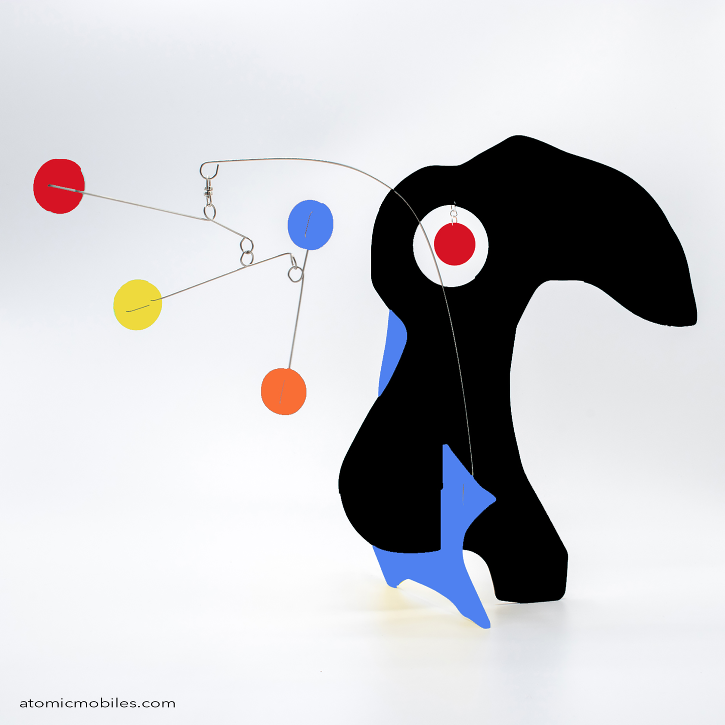 KinetiCats Collection Bird in Black, Blue, Orange, Red, Yellow- one of 12 Modern Cute Abstract Animal Art Sculpture Kinetic Stabiles inspired by Dada and mid century modern style art by AtomicMobiles.com