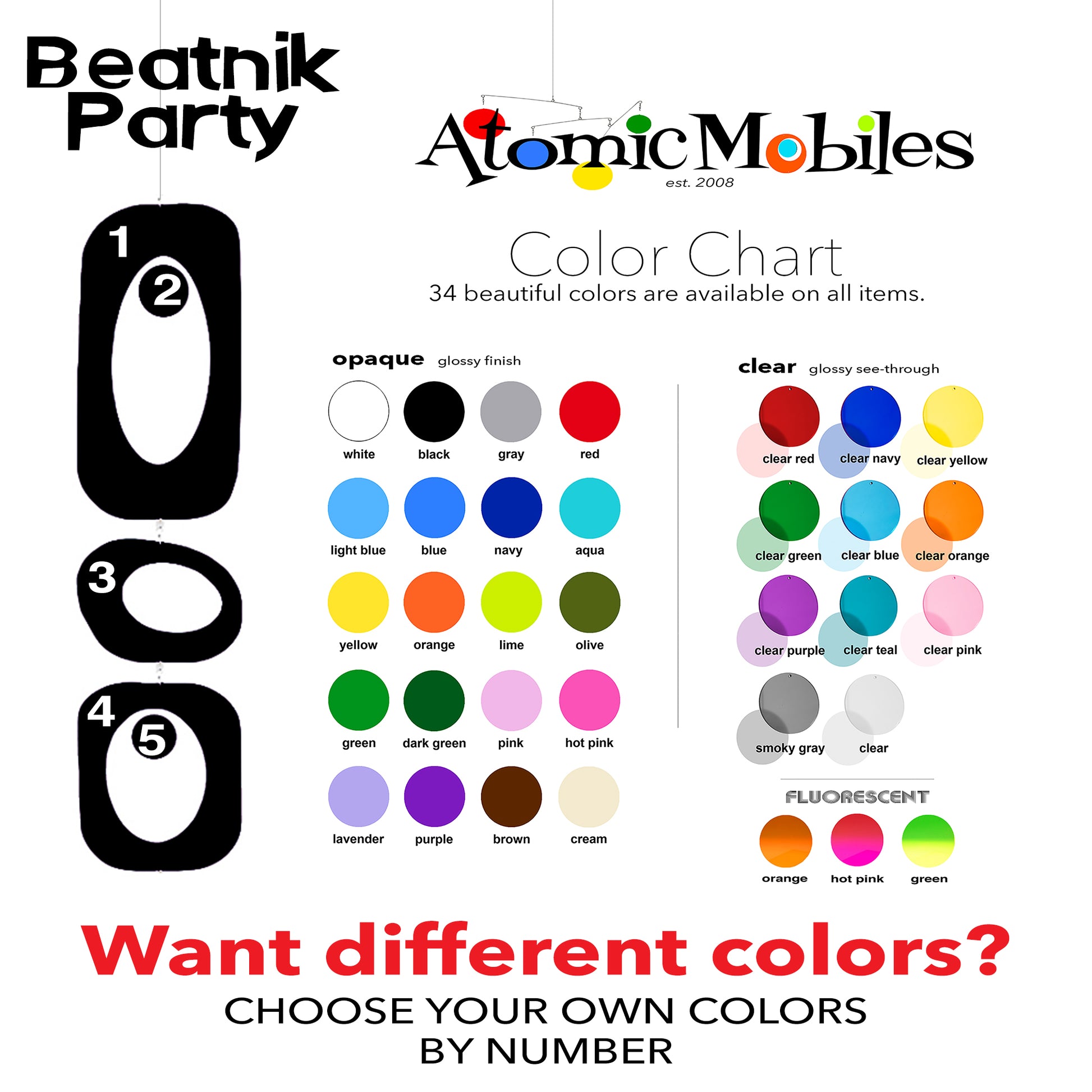 Color Chart for Holiday Christmas Decorations in Custom Alternative Christmas Colors by AtomicMobiles.com