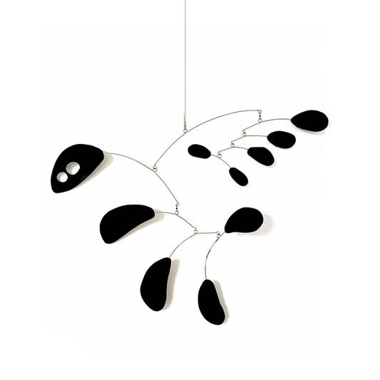 ModCat Mid Century Modern Kinetic Hanging Art Mobile in all black by AtomicMobiles.com