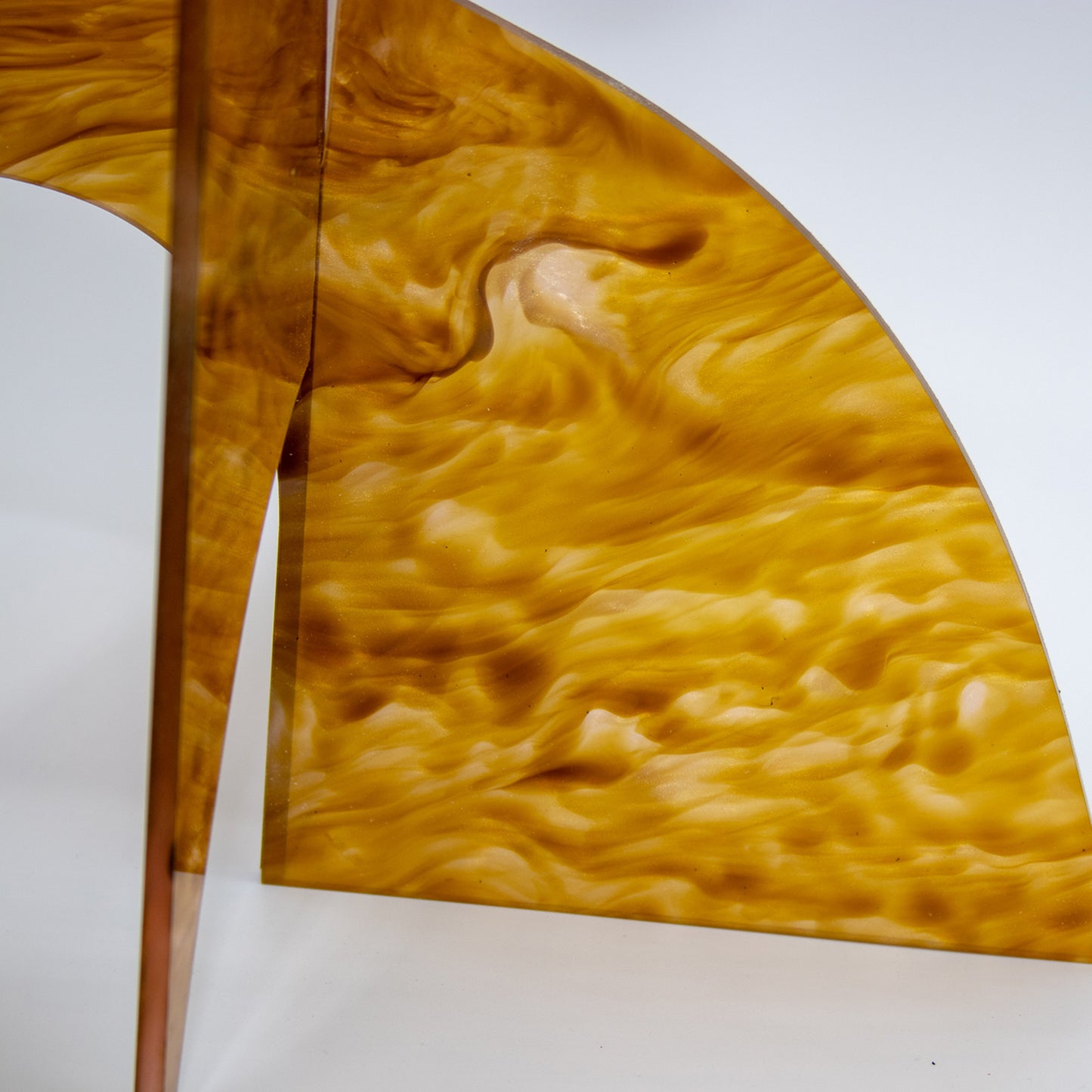 Moderne Exotics Stabile - beautiful marbled gold closeup of base - table top mobiles by AtomicMobiles.com