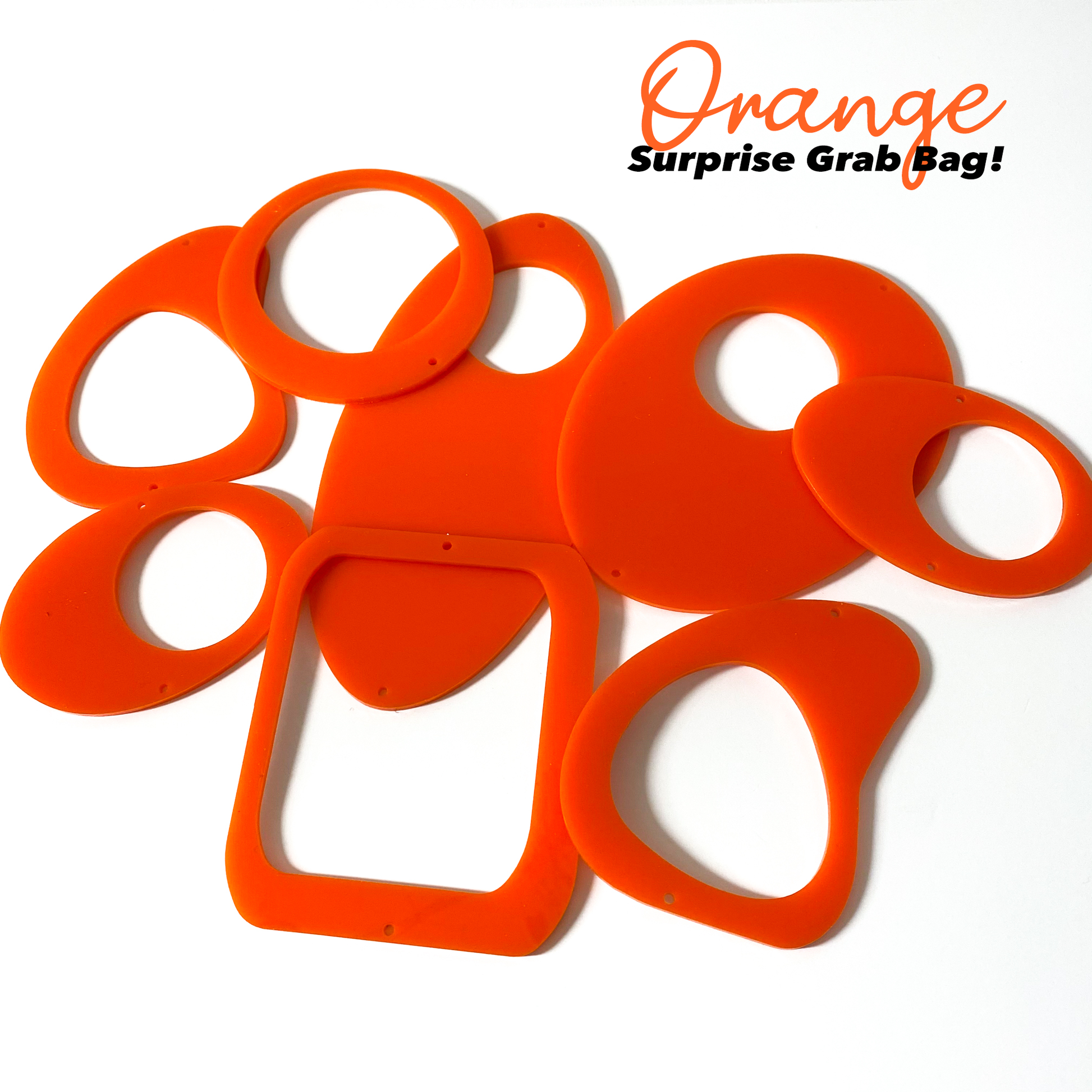 Orange Surprise Grab Bag of mid century modern inspired parts to make a hanging art mobile - DIY Kits by AtomicMobiles.com