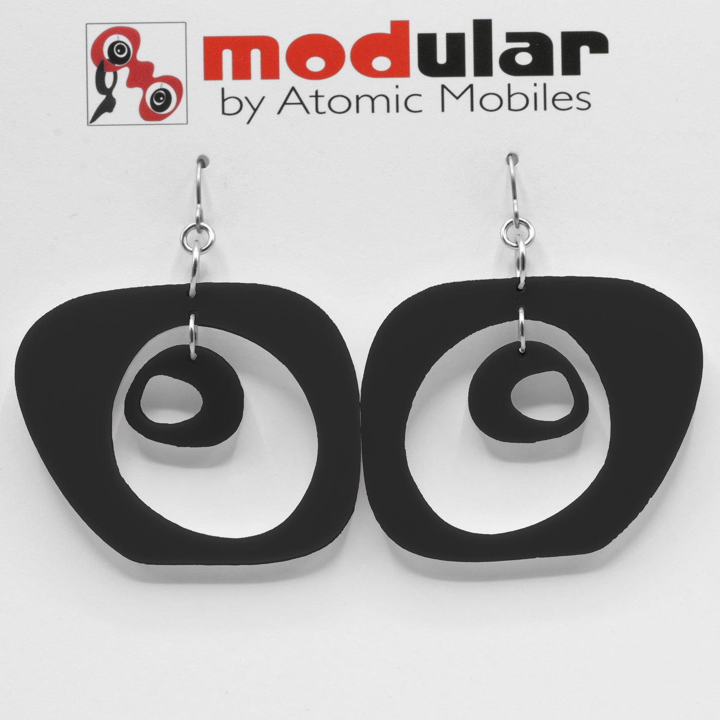 Paris Statement Earrings in Black - modern fashion inspired dangle earrings - handmade mod jewelry by AtomicMobiles.com