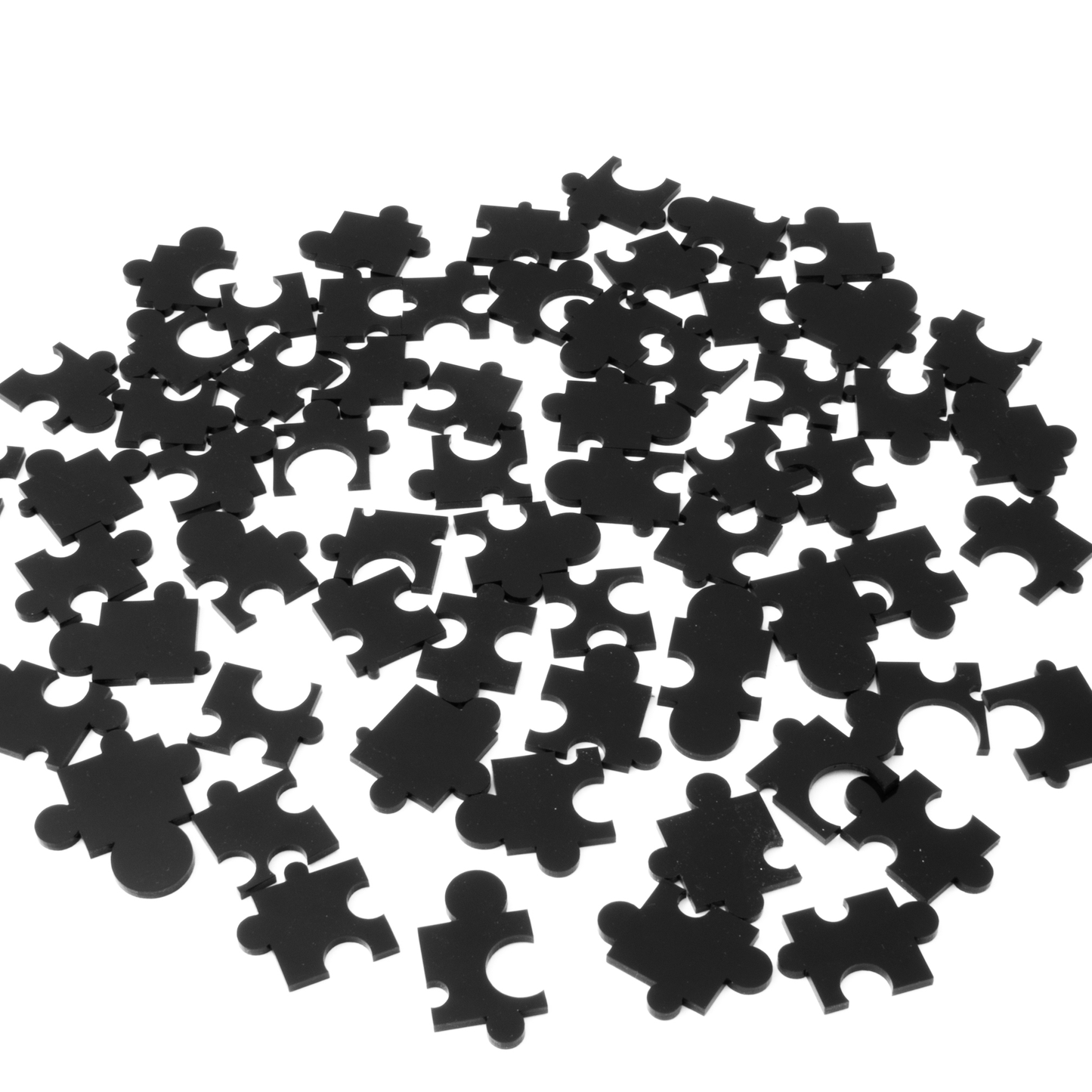 Glossy Black Modern Jigsaw Puzzle Pieces by AtomicMobiles.com