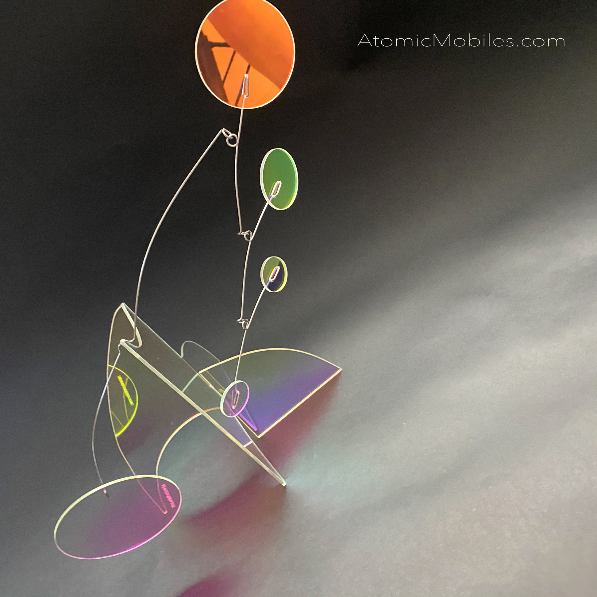 Fascinating prism iridescent modern art stabile sculpture by AtomicMobiles.com