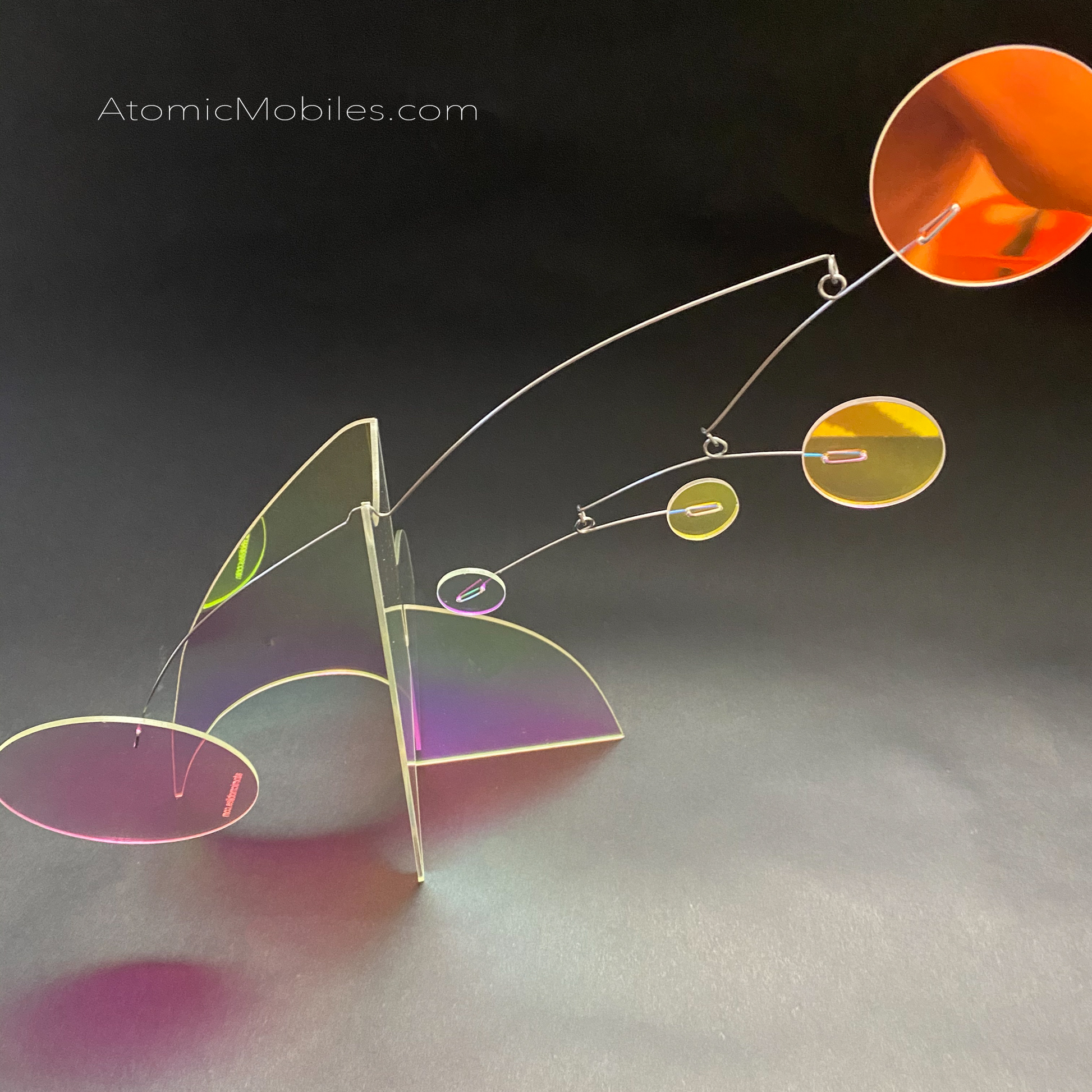 Fascinating prism iridescent modern art stabile sculpture by AtomicMobiles.com