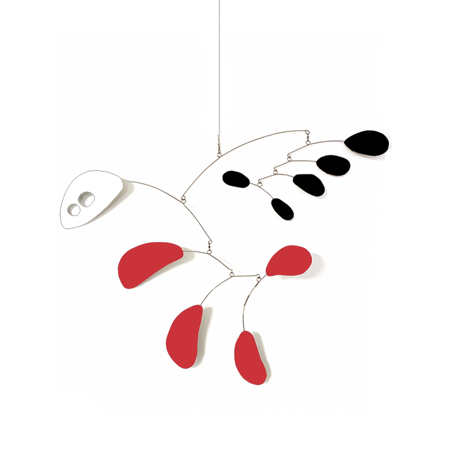 ModCat Mid Century Modern Kinetic Hanging Art Mobile in red, black, and white by AtomicMobiles.com
