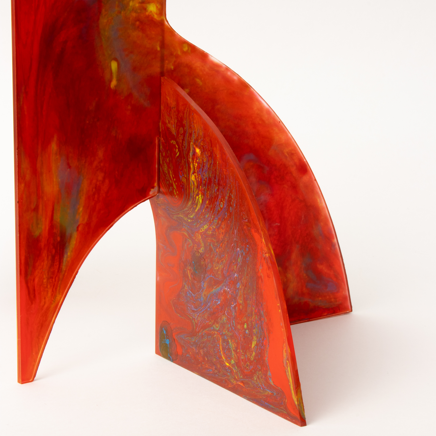 Beautiful stunning Red Hand Painted Modern Art Stabile Sculpture by AtomicMobiles.com