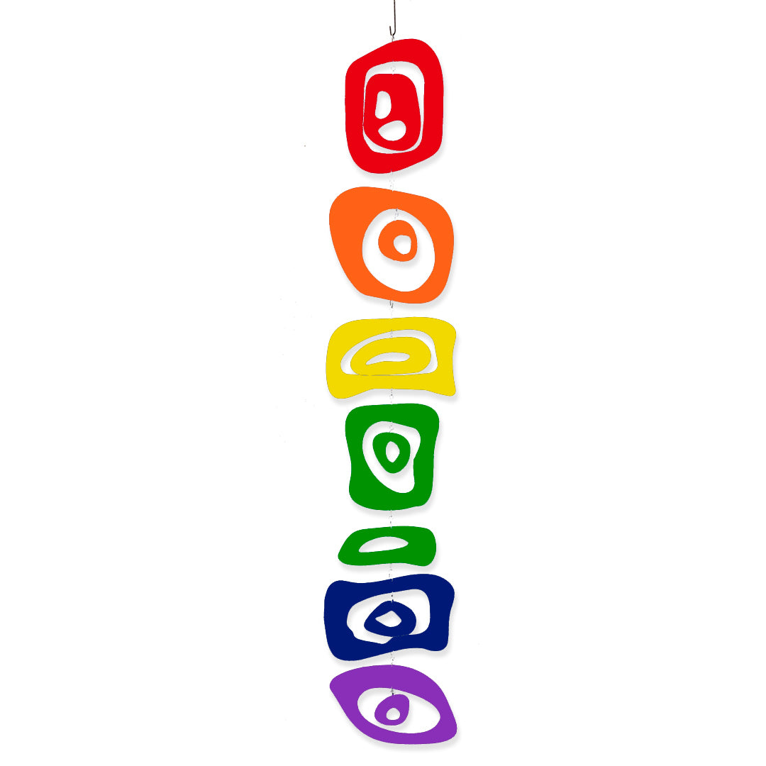 LGBTQ Pride Rainbow Retro-A-GoGo Hanging Art Mobile by AtomicMobiles.com