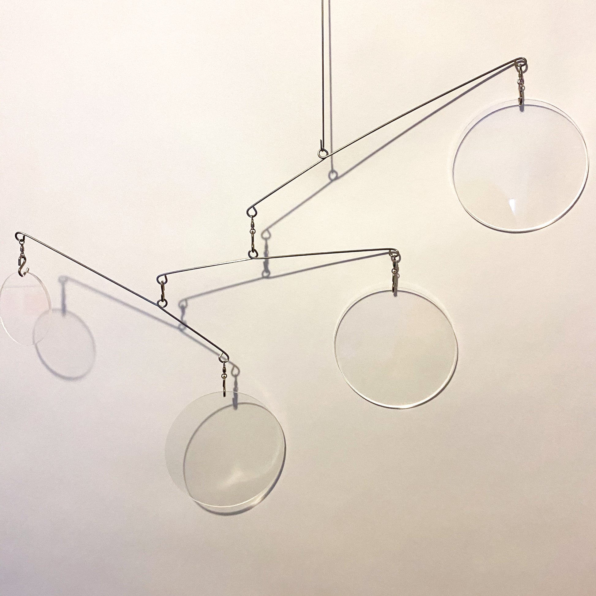 Clear Acrylic Atomic Mobile - kinetic hanging art mobiles for modern home decor by AtomicMobiles.com